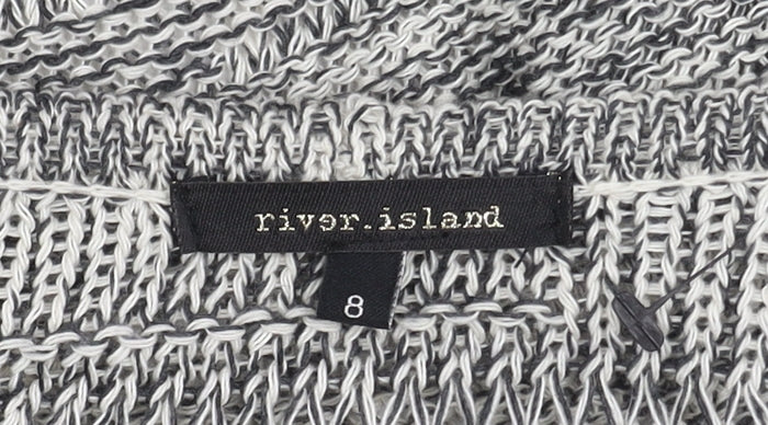 River Island Women's Grey Cardigan, Size 8, 3/4 Sleeve