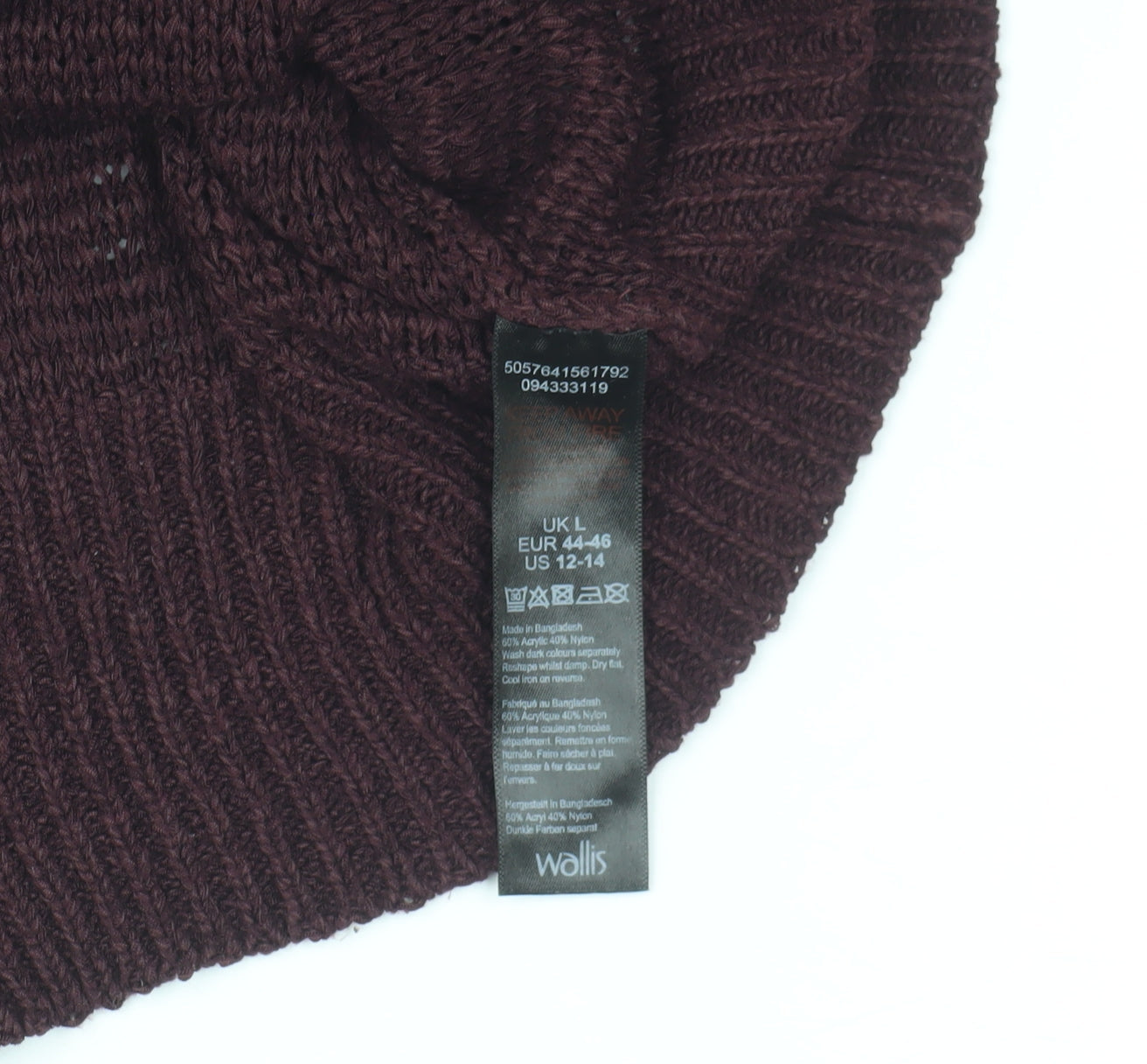 Wallis Women's Brown Pullover Jumper L with Button Accents