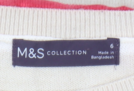 Marks & Spencer Women's Striped Crew Neck Jumper Size 6