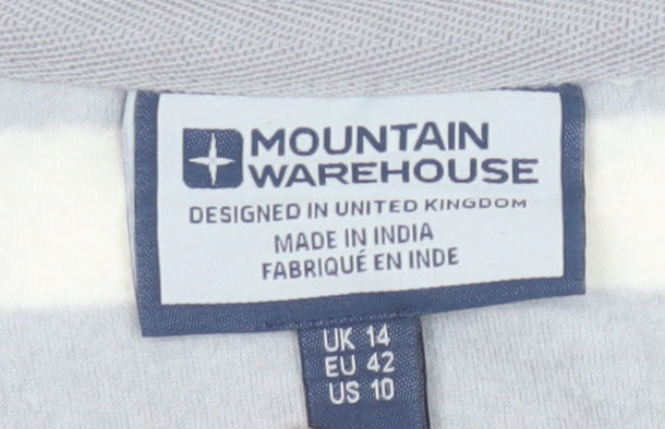 Mountain Warehouse Women's Grey Ivory Striped Sweatshirt UK 14