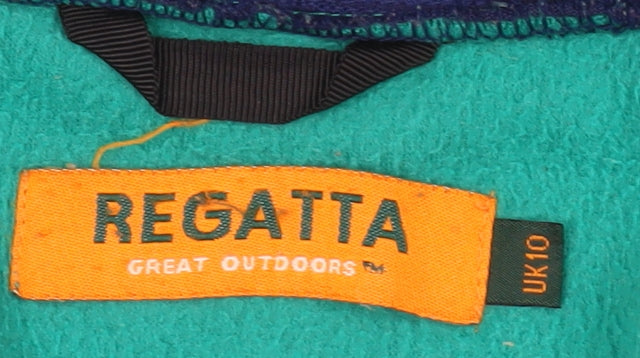Regatta Women's Green Hooded Fleece Jacket Size 10