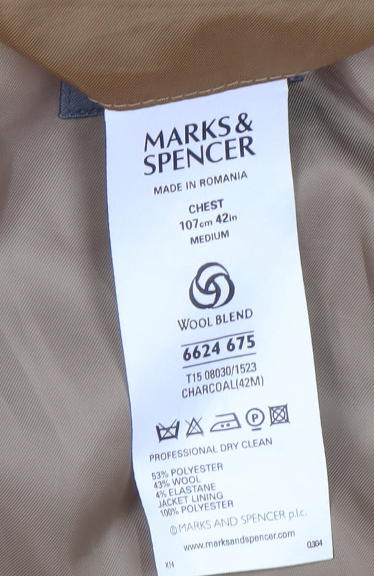 Marks & Spencer Men's Black Blazer, Size 42R