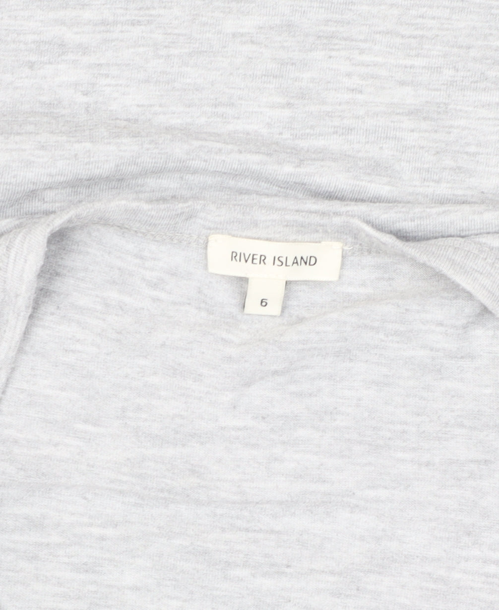 River Island Women's Grey Beaded Tank Top Size 6