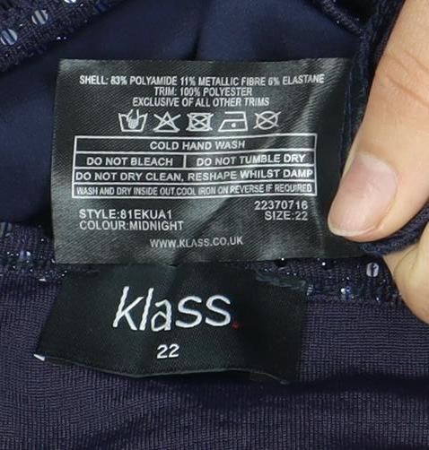 Kaliko Women's Blue Sequin Blouse, Size 16