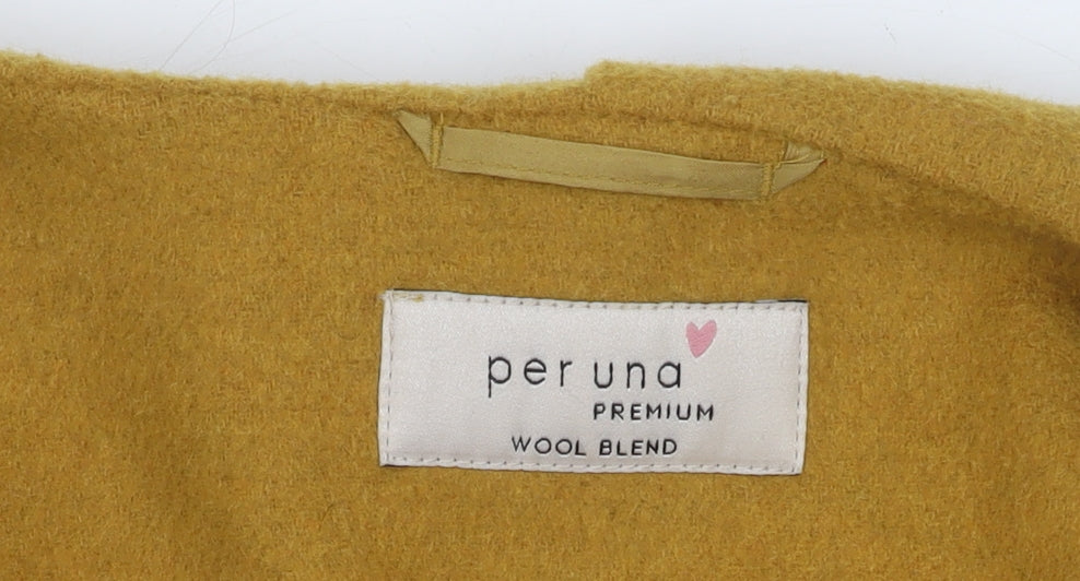 Marks & Spencer Women's Yellow Wool Blend Pea Coat Size 10