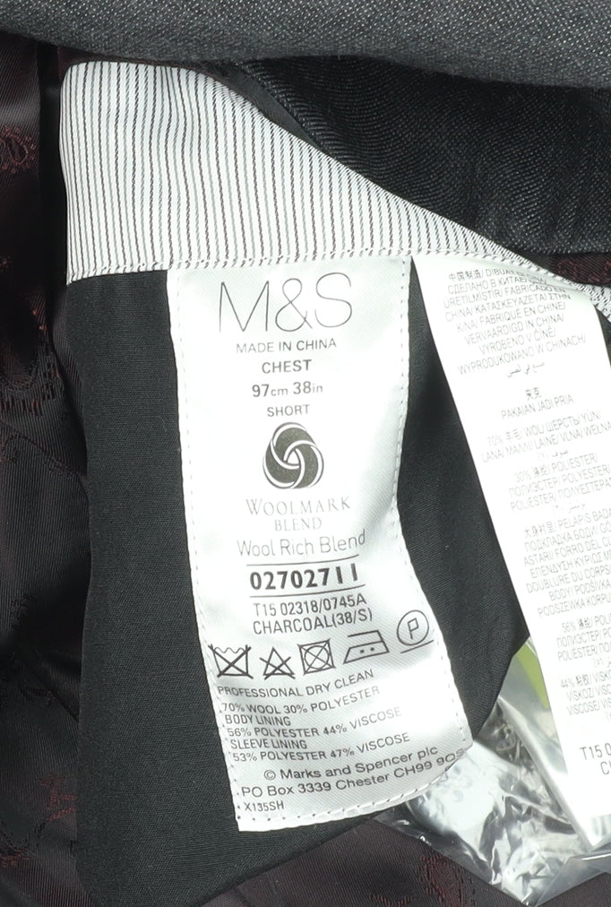 Marks & Spencer Grey Men's Blazer 38S