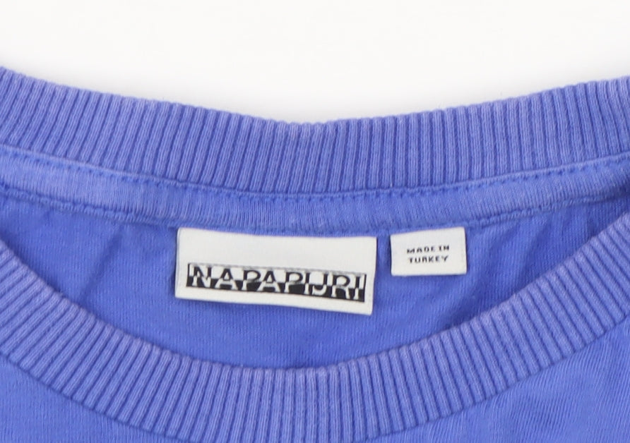 Napapijri Womens Blue Crew Neck Logo T-Shirt