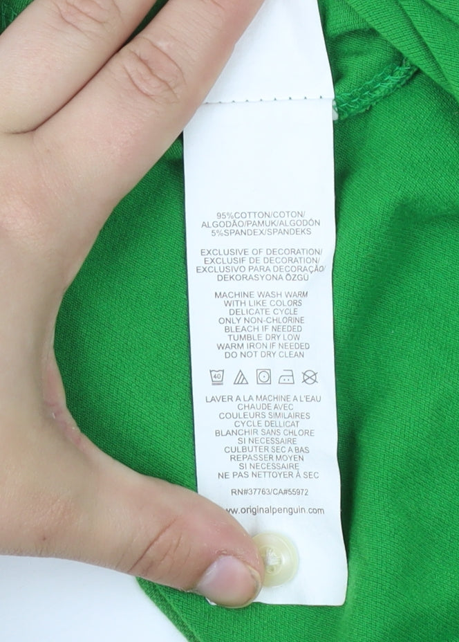 Original Penguin Green Men's Polo S Classic Fit Cotton