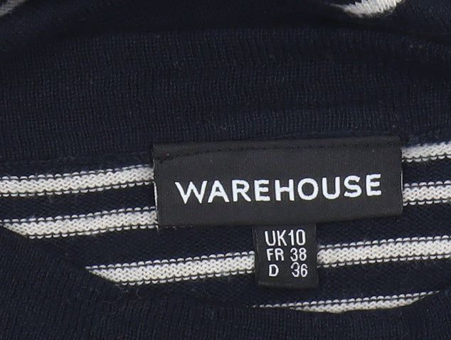 Warehouse Women's Black Striped Pullover Jumper Size 10