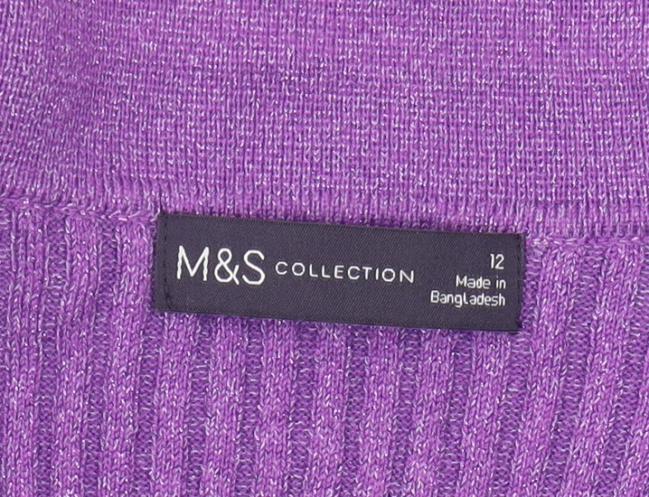 Marks & Spencer Women's Purple Collared Pullover Jumper Size 12