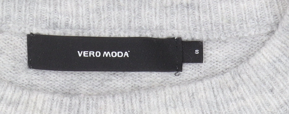 Vero Moda Women's Grey & Yellow Pullover Jumper, Size S