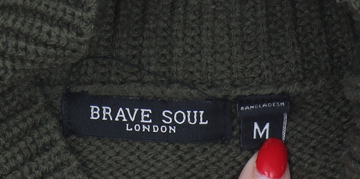 Brave Soul Women's Green Roll Neck Pullover Jumper M