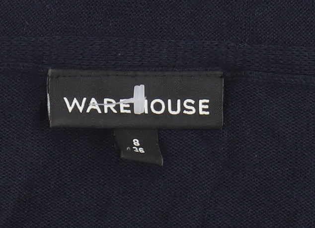 Warehouse Women's Blue Long Sleeve Jumper Size 8