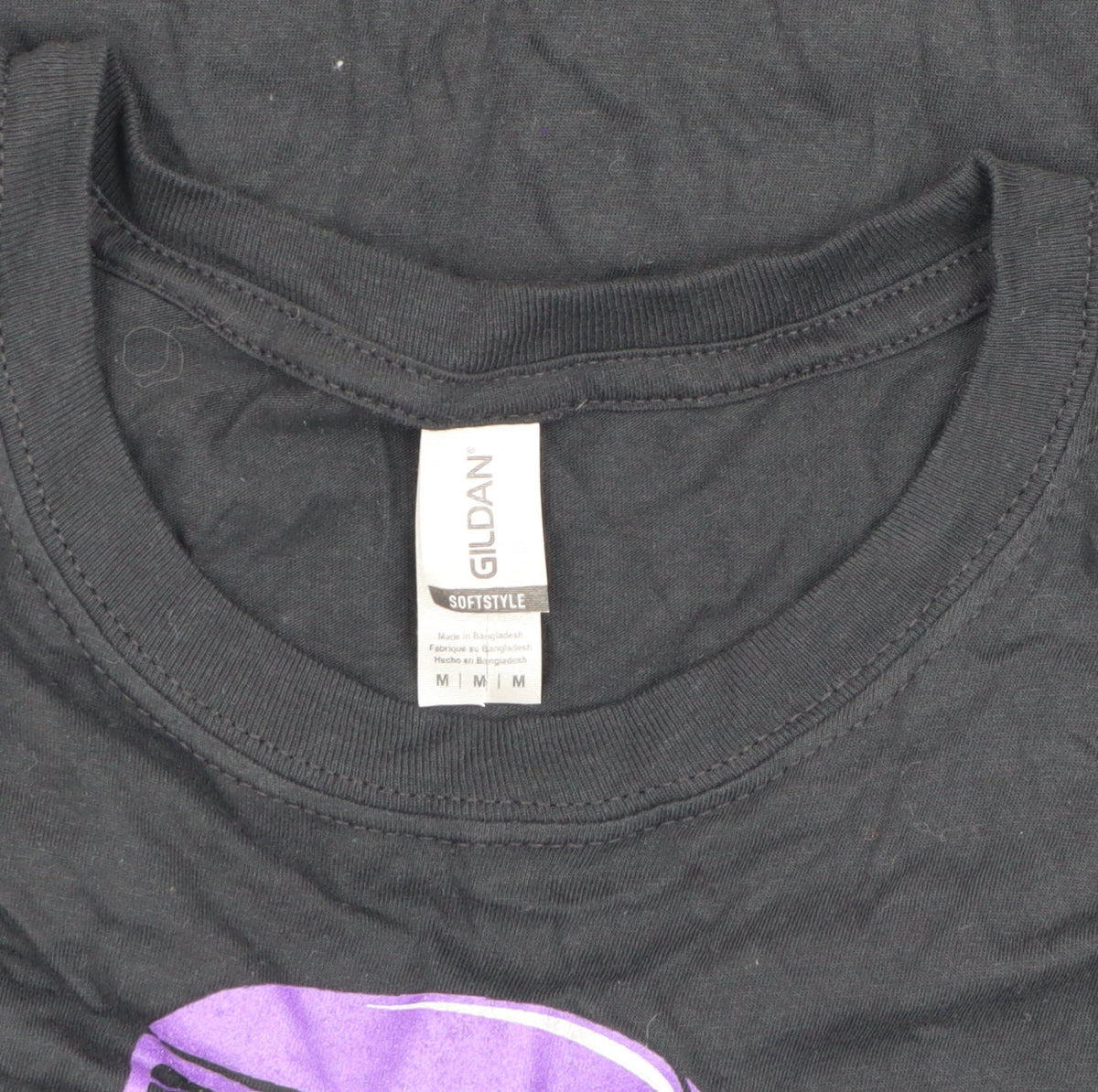 Gildan Men's Black M Graphic T-Shirt with Bus Design