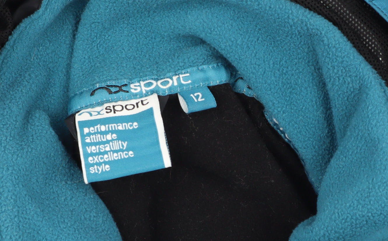 Next Women's Black Blue 3-in-1 Waterproof Jacket, Size 12