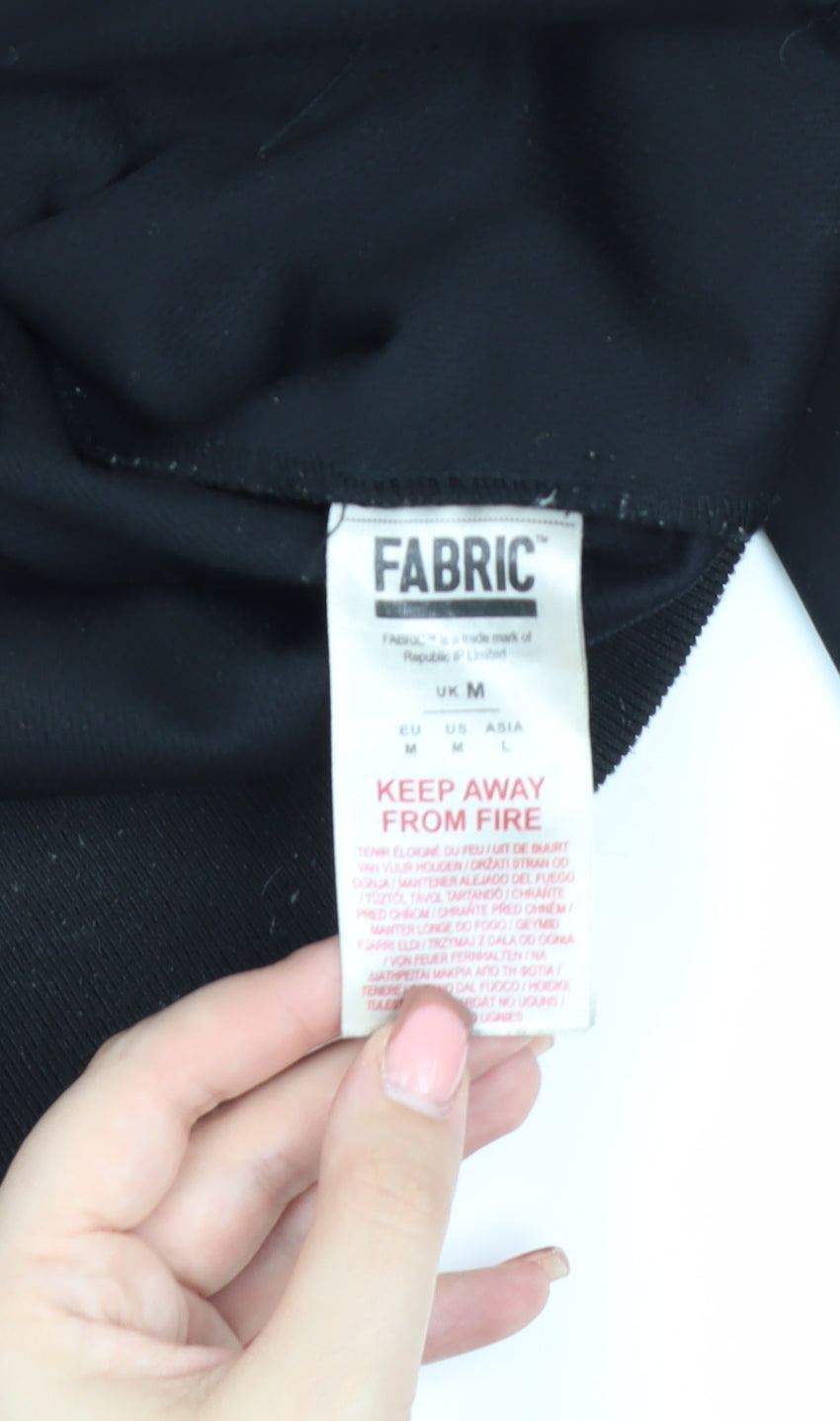 Fabric Men's Black Hooded Jacket M - Autumn Casual Essential