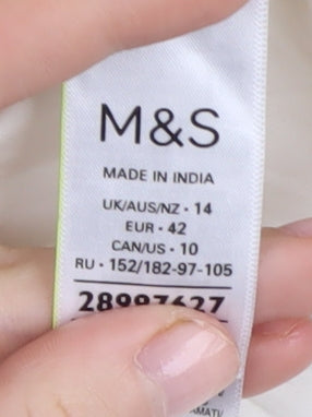 Marks & Spencer Ivory Wrap Blouse for Women, Size 14