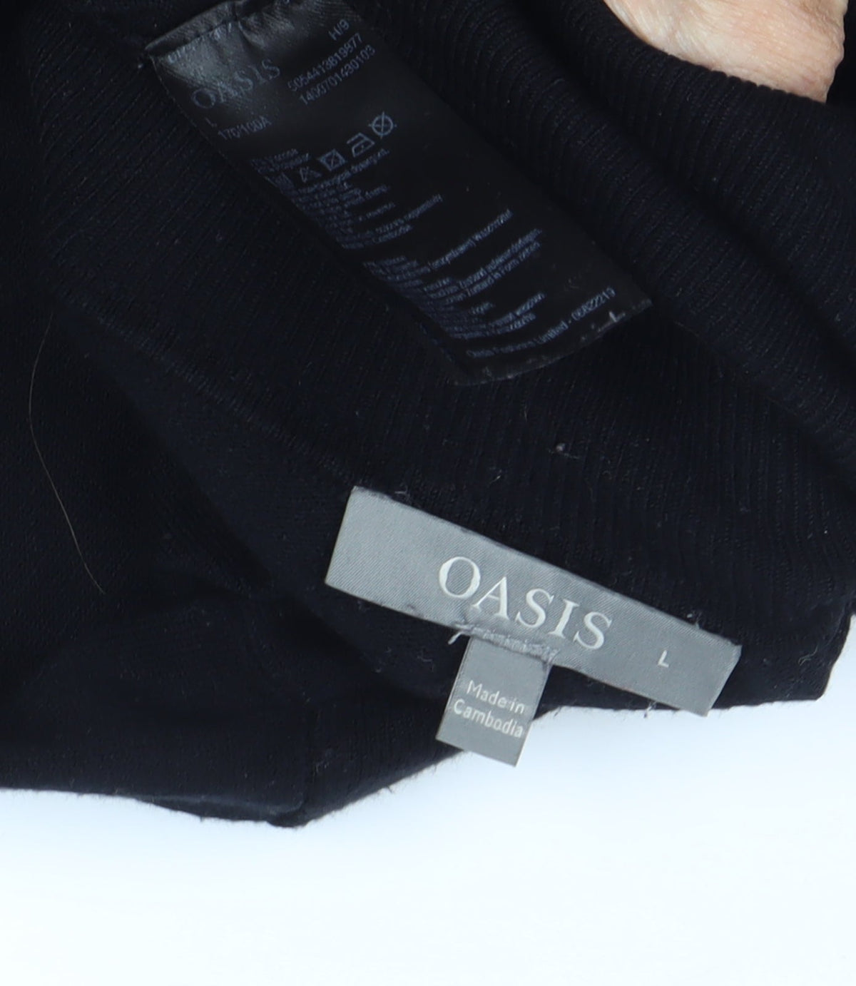 Oasis Women's Black Roll Neck Pullover Jumper L
