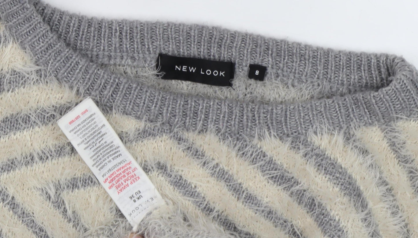 New Look Women's Grey Pullover Jumper Size 8