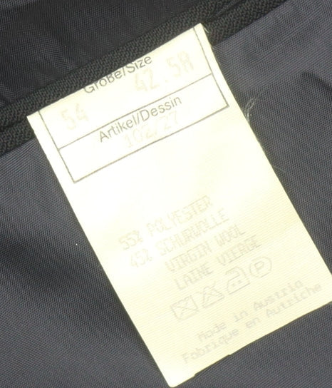Bäumler Men's Black Single Breasted Polyester Blend Suit Jacket Size 42