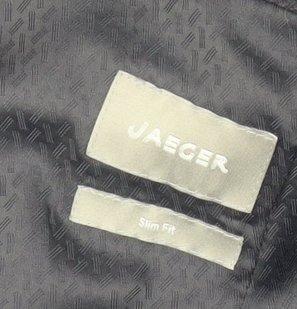 Brand and care label for Jaeger Men's Blue Slim Fit Suit Jacket 42R