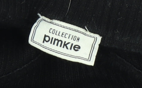 Pimkie Women's Black Striped Mock Neck Jumper M