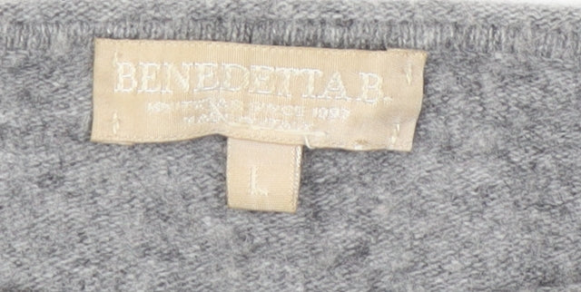 Benedetta B Grey Beaded Women's Pullover Jumper Large