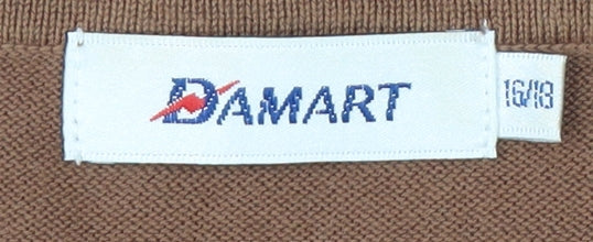 Damart Women's Brown Cotton T-Shirt Size 16