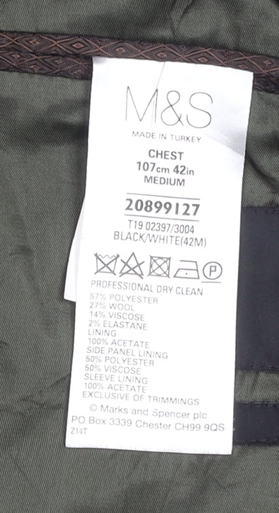 Marks & Spencer Men's Grey Herringbone Blazer 42R