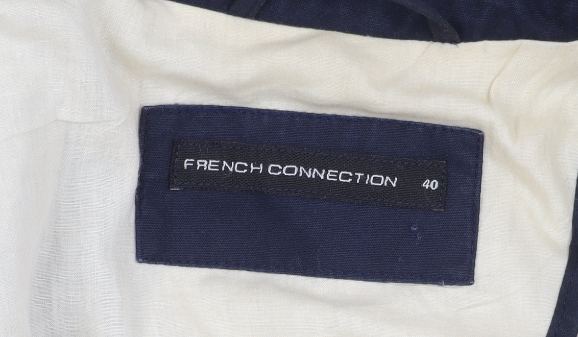 French Connection Men’s Blue Cotton Blazer 40 Regular Fit