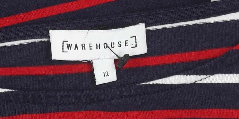 Warehouse Women's Multicoloured Striped Top, Size 12