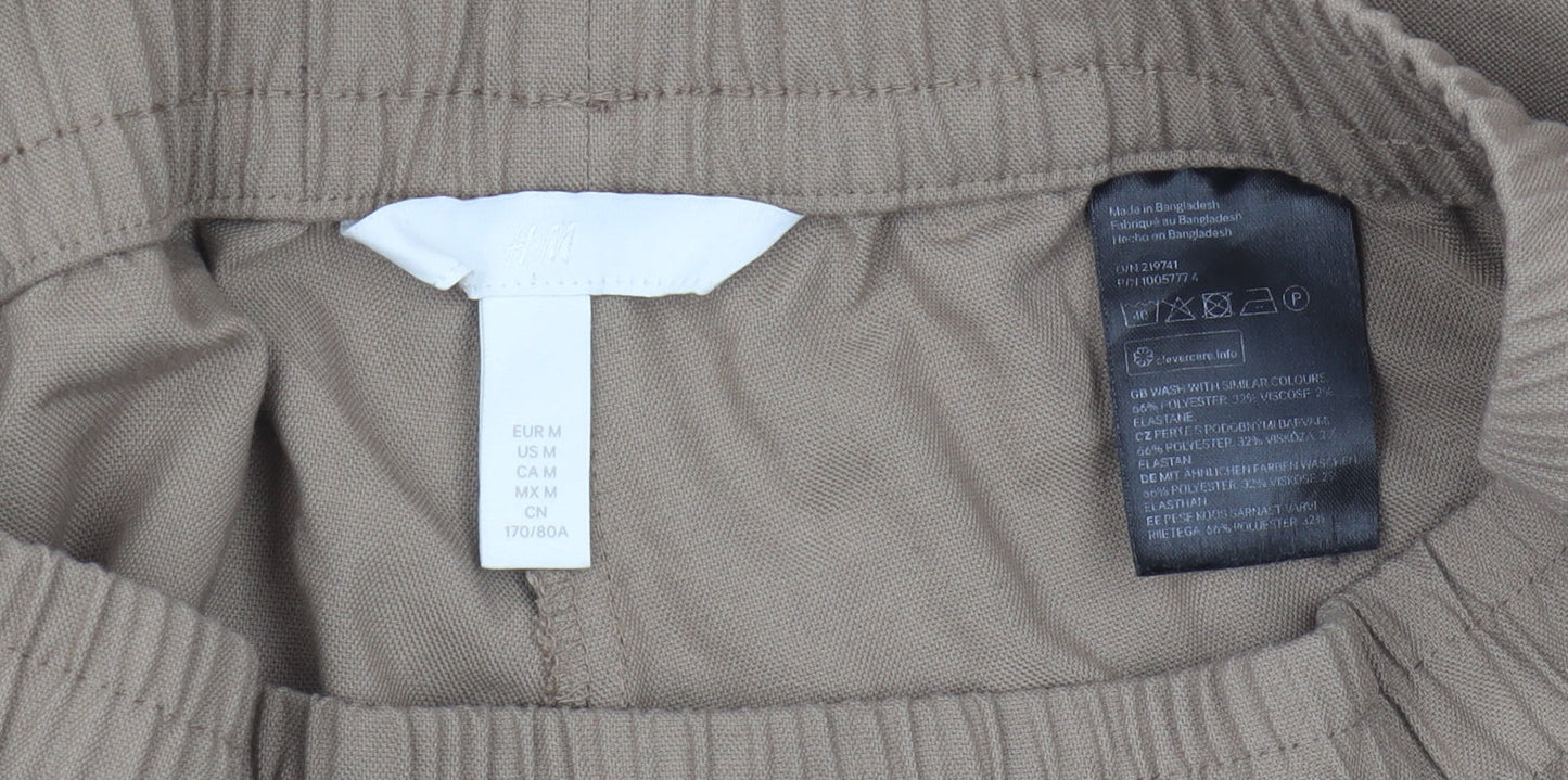 H&M Women's Beige Straight Trousers, Size M