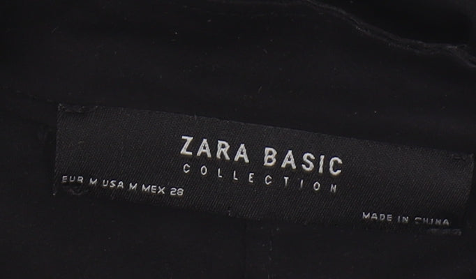 Zara Basic Women's Black Long Coat - Size M