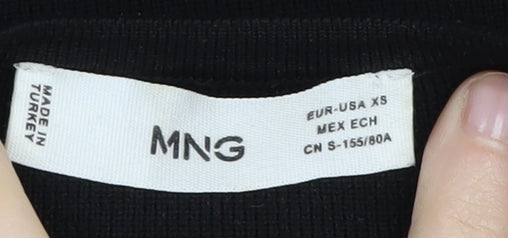 MNG Women's Black XS Long Sleeve Knit Top