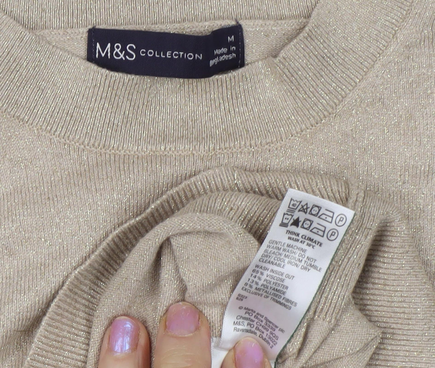 Marks & Spencer Women's Beige Jumper - M