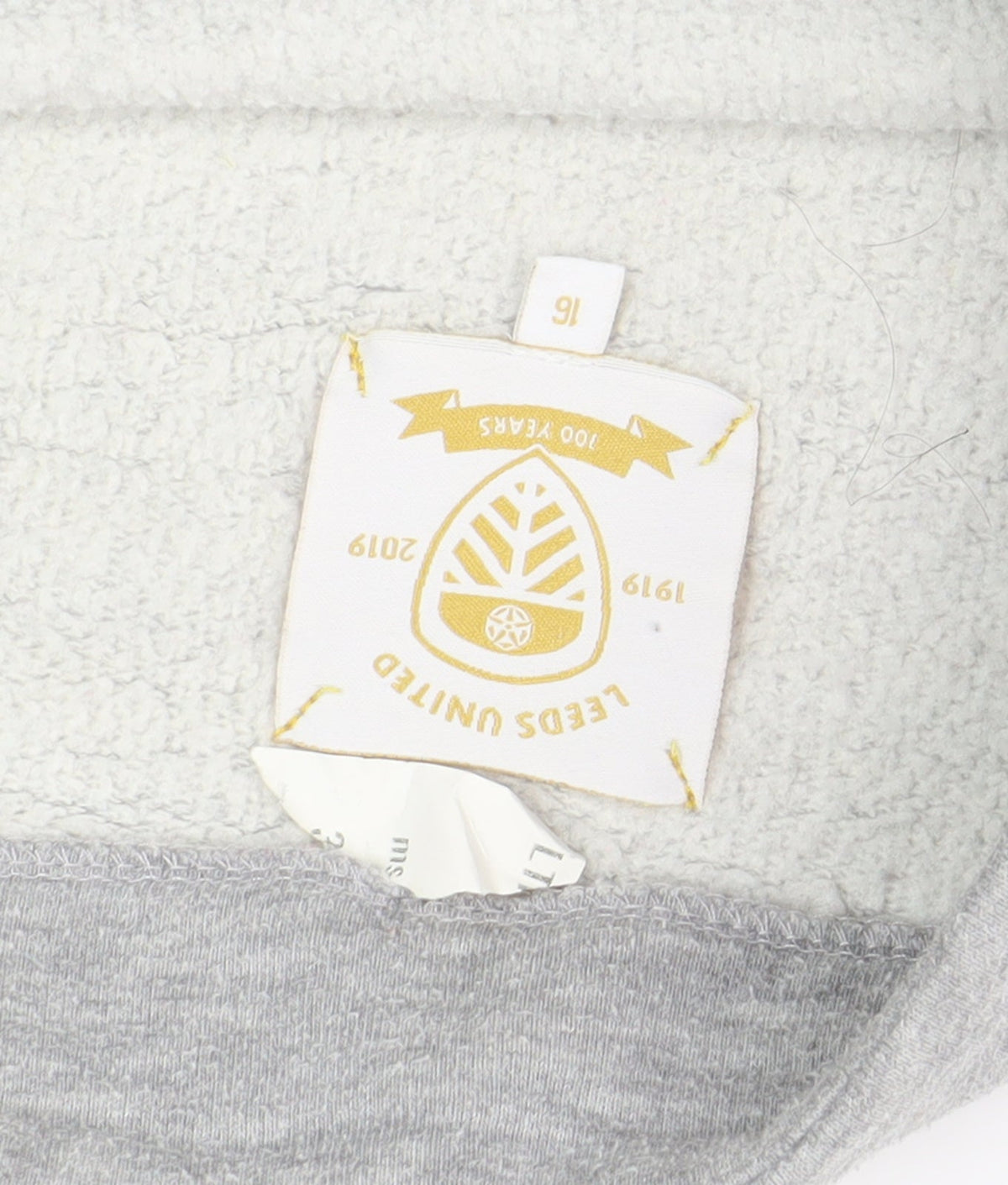 Leeds United Grey Pullover Sweatshirt, Unisex, Size 16