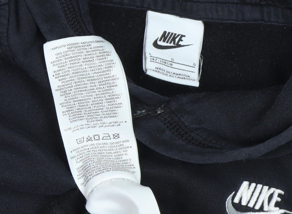 Nike Boys Black Pullover Hoodie Size L