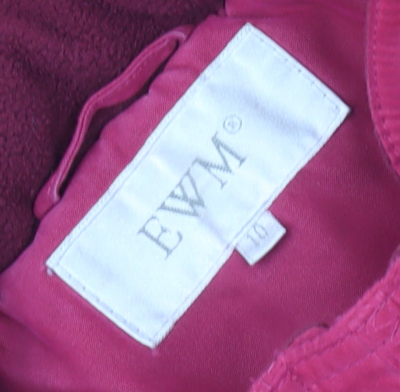 EWM Women's Red Parka Coat, Size 10, Hooded Winter Style