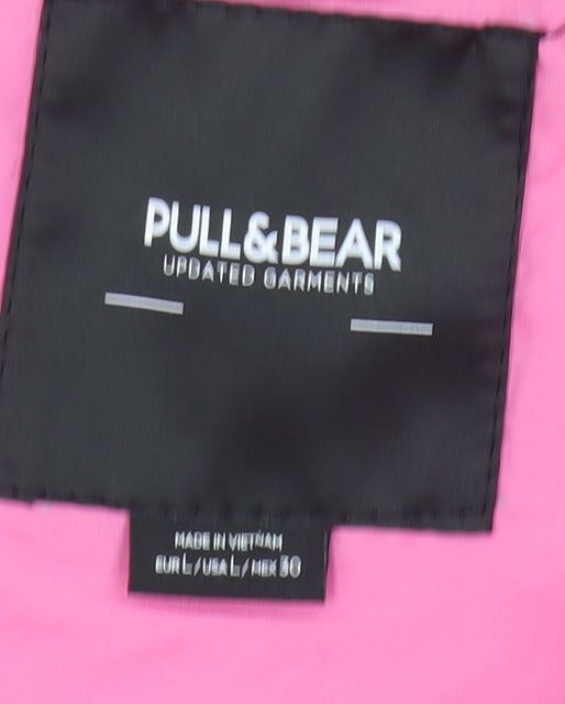 Pull&Bear Women's Pink Puffer Waistcoat, Size 10