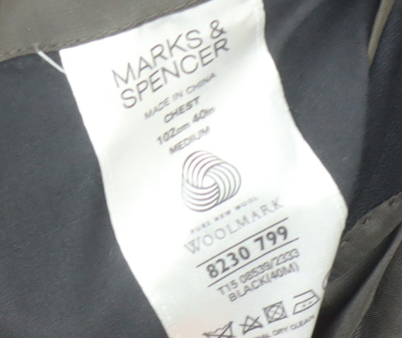 Marks & Spencer Men's Black Blazer, Size 40R