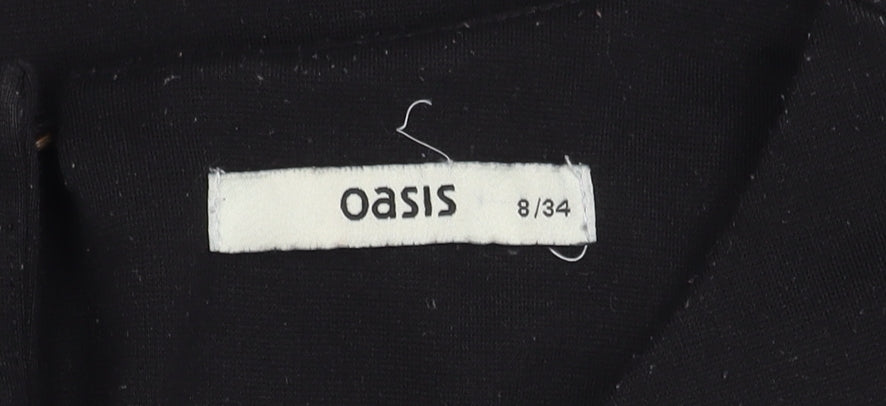 Oasis Women's Black 3/4 Sleeve Top Size 8