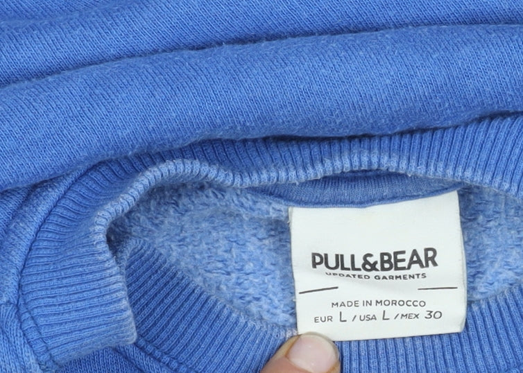 Pull&Bear Blue Unisex L Sweatshirt with Logo