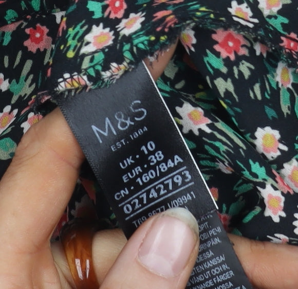 Marks & Spencer Women's Floral Blouse, UK 10, Multicoloured