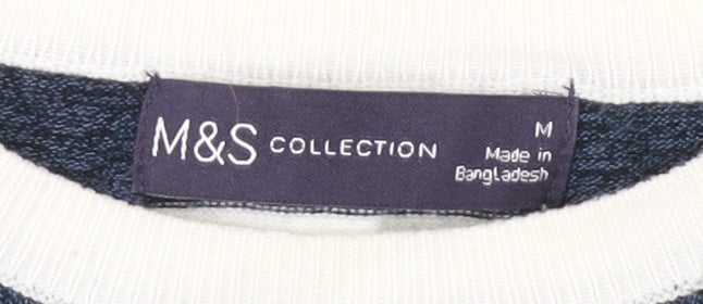 Marks & Spencer Women's Blue Stripe Pullover Jumper M
