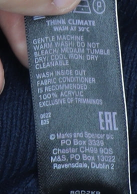 Marks & Spencer Men's Blue Striped XS Jumper