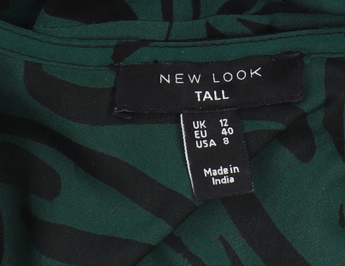 New Look Tall Green Animal Print Dress, Size 12