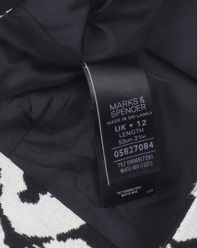 Marks & Spencer Women's Black/White Knee Length Skirt