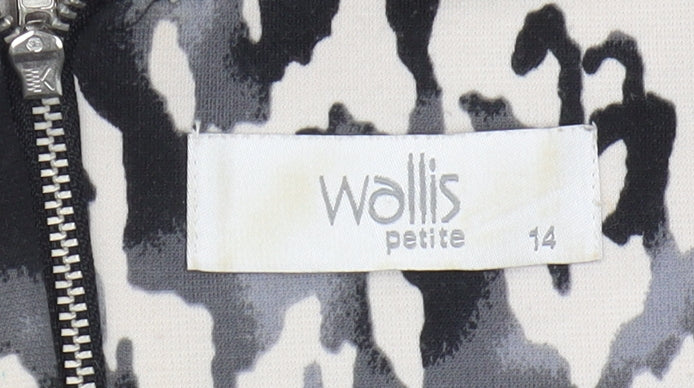 Wallis Women’s Petite Black Dress, Size 14, Animal Print