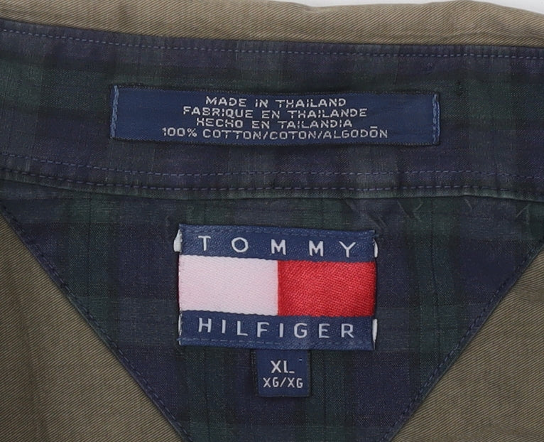 Tommy Hilfiger Men's XL Green Button-Up Shirt
