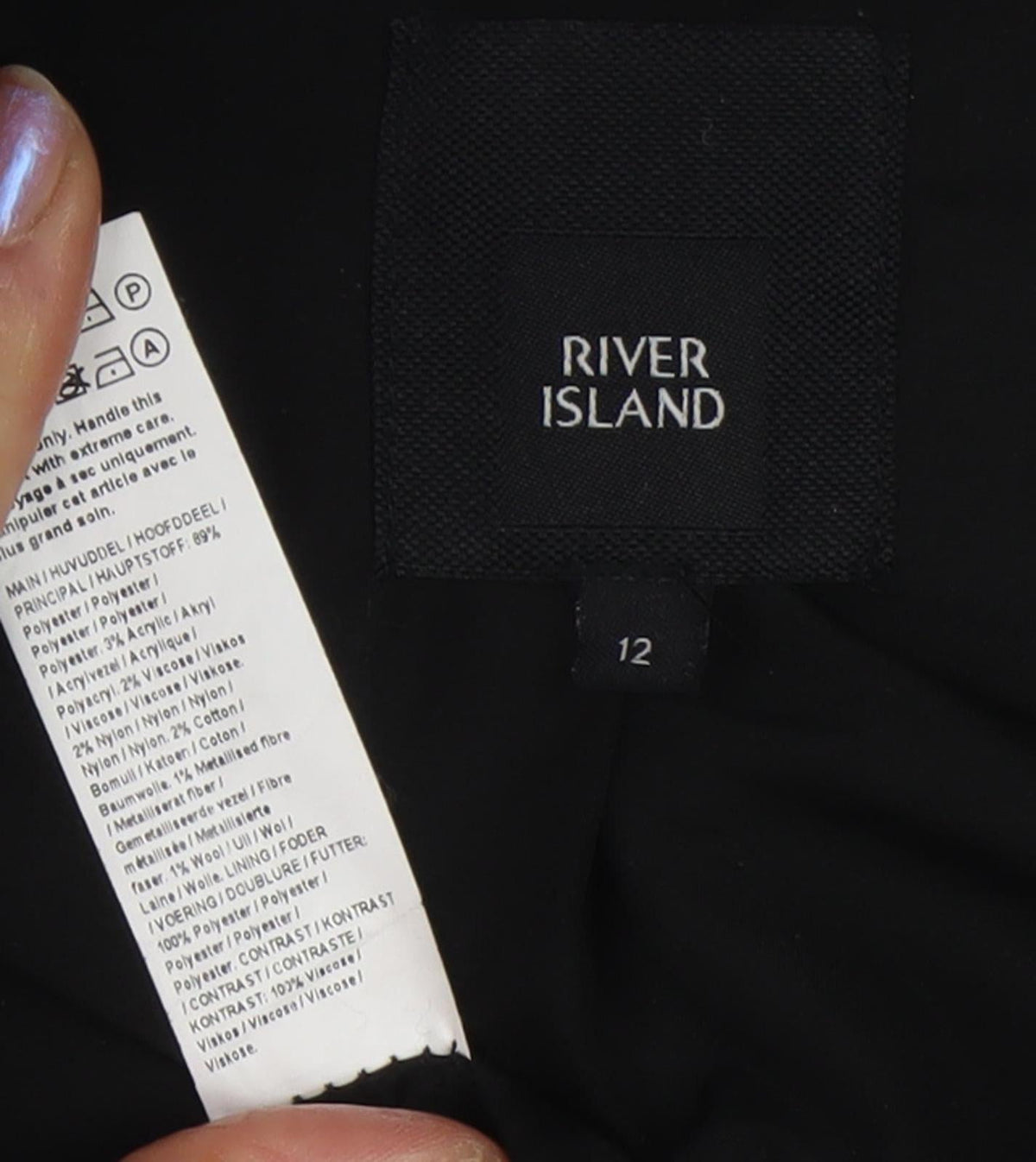 River Island Women’s Multicoloured Checked Coat - Size 12